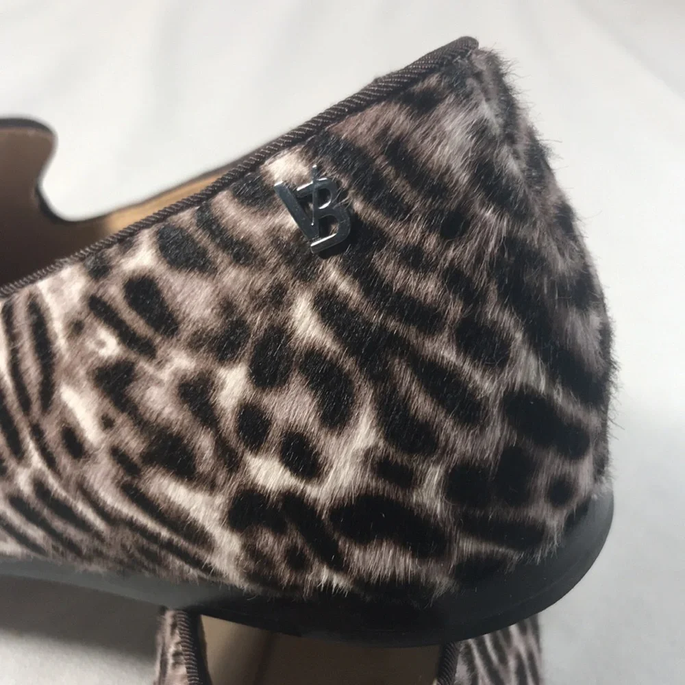 Veronica Beard Griffin Brown Leopard Print Calf Hair Women's Slip On Loafers